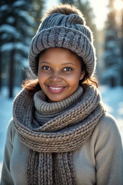 Mulher sorridente em um vestido branco em pé em um campo de trigo